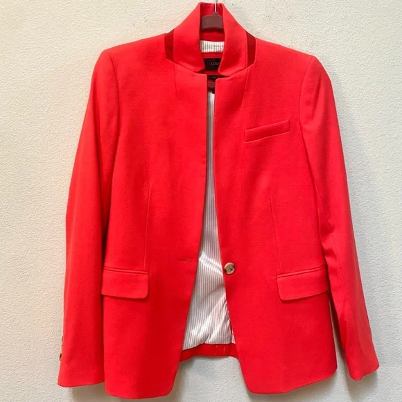 EUC J CREW RED REGENT BLAZER SIZE 2 - Picture 3 of 16